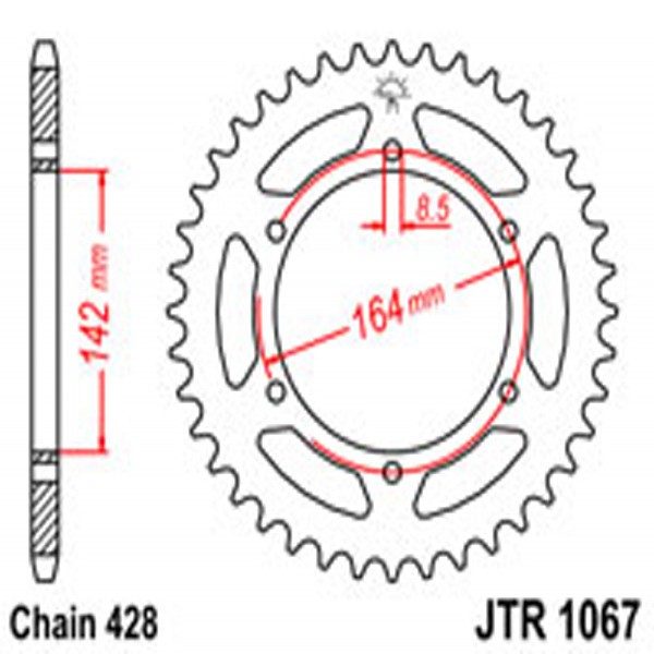 JT JT Rear Sprockets R/W 1067-52